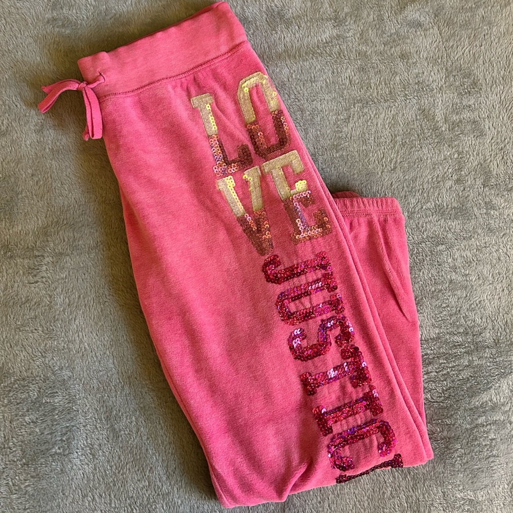 Justice Pink Sequined Comfy Pants - Picture 6 of 12